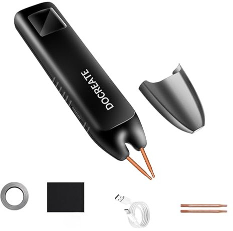 Uadme Soudeuse par Point avec Batterie, 99 Niveaux Soudeur par Points Portable avec Aiguille de Rechange, Modes Automatique/Manuel pour Batterie 18650, DIY