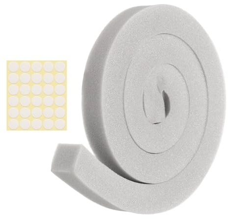 sourcing map 1 Set 3.28ft Foam Seal Strip, 1 Inch Width x 1 Inch Thick Weather Stripping Foam Insulation Tape, EVE Air Conditioner Open Cell Foams Seal Tape for Doors, Windows, Grey