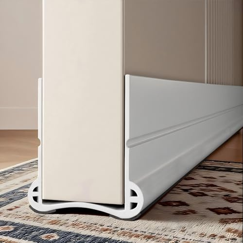 Oppingster 93cm Weiß Zugluftstopper für Türen, Windstopper Tür Dichtung, Dichtung Selbstklebend, Silikon Türdichtung Für 3,5-5,5cm Dicke Türen mit einem Spalt Unten von 0,3-2cm Geeignet