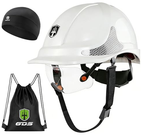 GREEN DEVIL 2910VR skyddshjälm EN397 arbetshjälm säkerhetshjälm byggarbetsplats industriventilation spärrjustering bekväm ABS-material sweatband (vit)