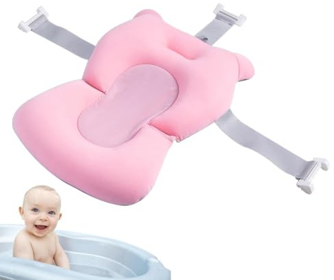 Oreiller De Bain Pour Bebe, Coussin De Bain Bebe, Coussin De BainBébé Pour Baignoir, Accessoires De Bains Pour Bébé, Soin Pour Bébé Avec Boucles Et 3 Ceintures
