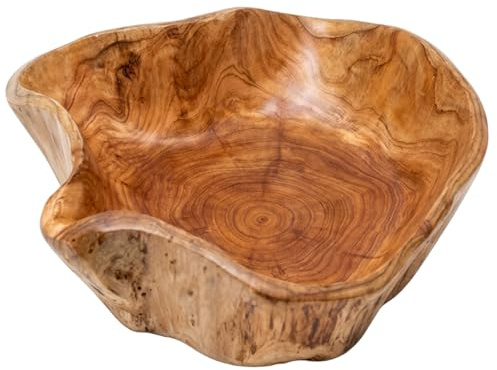 Xoeryoy Cuenco decorativo de madera, plato de madera hecho a mano único, bandeja de vintage para mostrador de cocina, bocadillos de frutas, pan sándwich, 7, 87-9, 45 pulgadas de diámetro