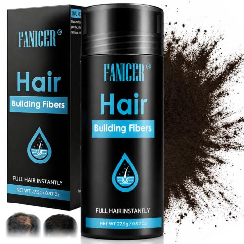 Poudre de Fibres épaississantes pour Cheveux, Poudre De Coiffage, Poudre Densifiante Clairsemés, pour couvrir les cheveux fins de cheveux, Volume et Texture Instantanés, Finition Mate (Brun Foncé)