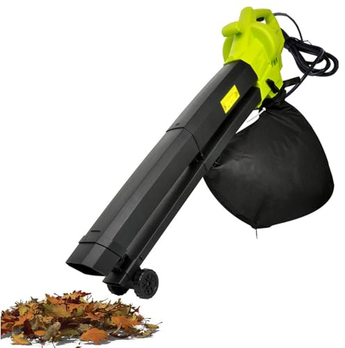 Soffiatore Aspiratore E Trituratore Per Foglie 3-In-1 Da 3000W,Giardino Con Ampio Sacco Di Raccolta 40L Cavo 3M,Soffiatore Elettrico Portatile Leggero Detriti Su Prati,Patii,Grondaie,Vialetti Cortili(