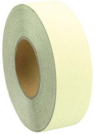 AnTina TAPES® Antirutsch Klebeband Streifen 25mm x 6m, nachleuchtend | Rutschfest, für Innen- & Außenbereiche, stark selbstklebend, PVC mit zertifiziertem Antirutschbelag, Sicherheitsband