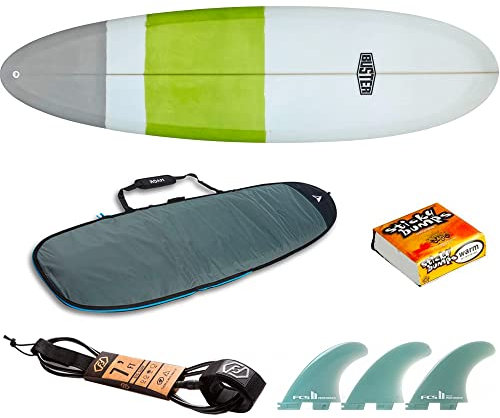 Buster Surfboards komplett Surfbrett Set Surfboard 6’6 Egg Style für Surfer Aller Könnensstufen, Leash Beyond 7 ft, BOARDBAG ROAM Hybrid 6’8, SURF Wax Sticky Bumps Warm