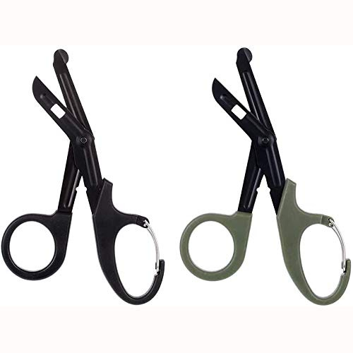 Medizinische Schere, EMT und Trauma, 19,1 cm, Titan-Bandageschere mit Taschenclip für Erste Hilfe, Krankenschwestern, Studenten, Notraum, 2 Stück