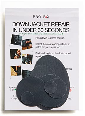 PRO-FIX Ripstop Repair Patch Kit – Waterproof, Tear-Resistant, Pre-Cut Self-Adhesive Patches for Tents, Jackets, Sleeping Bags, Awnings, Backpacks, Beach Gear, Camping & Festivals - Dark Grey