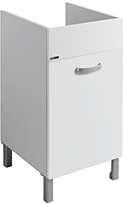 Jo-Bagno.it Mobile Lavatoio Lavanderia 45 x 50 x 82H in Legno da 1.8 cm per Lavatoio in Ceramica e Resina PVC Incasso Vasca 39 x 45,5 Domina Anta Apertura Dx o SX