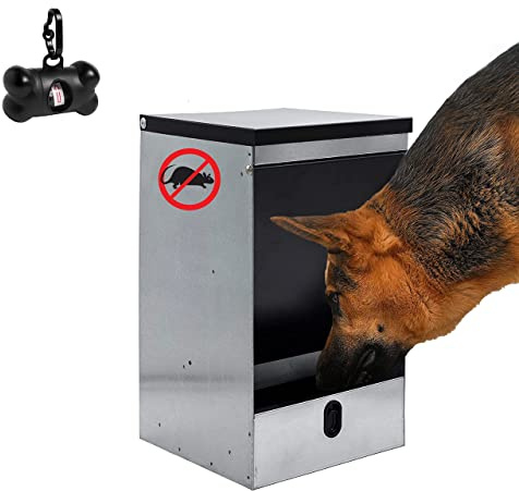 FINCA CASAREJO Mangiatoia per Cani | Distributore di Crocchette | Dispensatore di 40 Kg | Mangiatoia self-service con Coperchio | Include Dispenser per Sacchetti