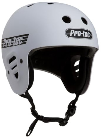 Pro-Tec Full Cut Certified Skateboard Helmet, Ideal for Skateboarding, Bicycling, BMX and Roller Skating, Large– White Matte