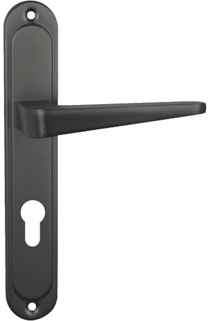 domino Türgriff 72 Drückergarnitur PZ - Profilzylinder Set Türklinke für Zimmertür, Bürotür, Kellertür & Innentür L-Form Türbeschläge aus Aluminiuml Titan VITA M8