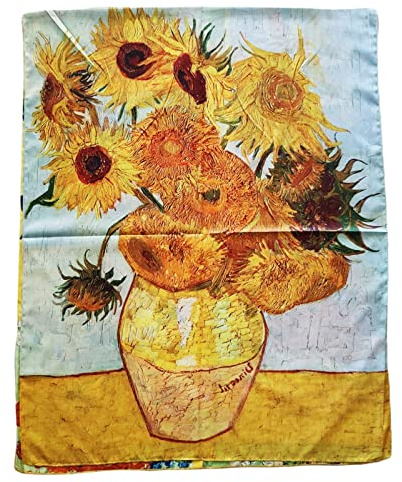 Toocool Unisex Schal Stola Klimt Van Gogh Frida Monet Foulard Kunstgemälde 70x180cm Tuch Berühmte Meisterwerke Satin YH