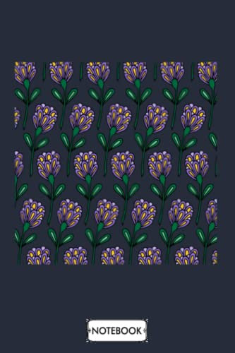 Purple Chrysanthemums Floral Pattern Purple Blooms A56430 Notebook: Diary, Matte Finish Cover, Journal, Lined College Ruled Paper, 6x9 120 Pages, Planner