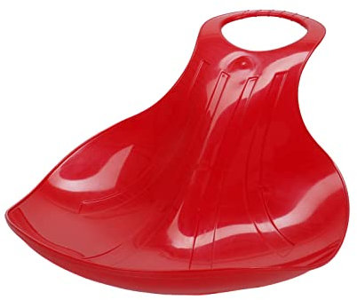 Teller-Schlitten, Schneerutscher mit festem Handgriff, Rutschfester Sitzfläche, Gleitsohle, lieferbar in den Farben Rot oder Blau (Rot)