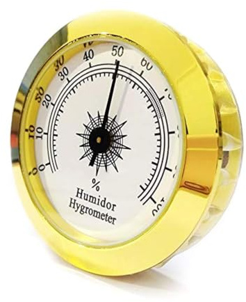 Hygromètre, Analogique Rond, Hygromètre à Cigare, Facile à Transporter, Durable, Stable, Capteur d'humidité avancé, doré