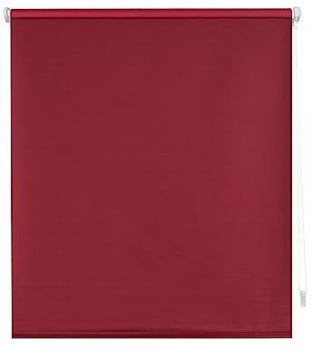 Decorblind | Verdunkelungsrollo, glatt, ohne Werkzeug und ohne Bohren, Maße Rollo: 87 x 180 cm Breite x Länge/Maße Stoff: 84 x 175 cm, einfarbig, Bordeaux, Jalousie für Fenster