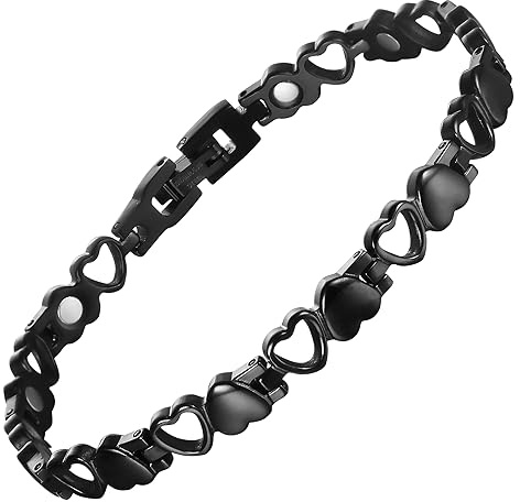BioMag Magnetic Bracelets for Women Titanium Steel with Strong Magnets Heart-Shaped Bracelet