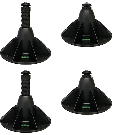 4x GENIUS 1200R Standfuß für VRF/Wärmepumpe/Klimaanlage (Tragkraft 1200kg GESAMT) - Höhenverstellbar 200-300mm und Neigungsverstellbar von 0° bis 15° bei 360° Rotation, Farbe: schwarz