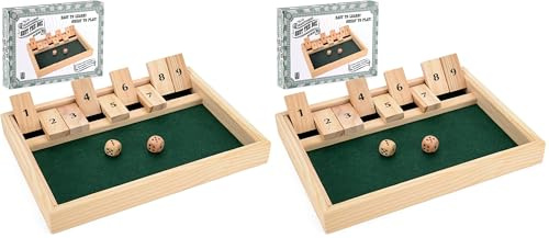 Toyrific | Shut the Box Dice Game, Wooden Board STEM Learning Traditional Family Game for Kids (Pack of 2)