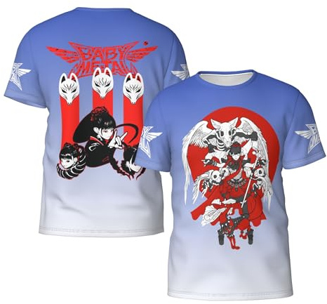 Babymetal Herren Rundhals T-Shirt Lässig Kurzarm Neuheit Schwarz Tshirts T Shirts Merch Tees Tops Für Männer Fans Geschenk Mens