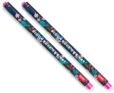 LEGAMI Löschbarer Gelschreiber, Flora, thermoempfindliche Tinte, 0,7 mm Spitzendurchmesser, 15 cm Länge, türkise Tinte, 2 Stück