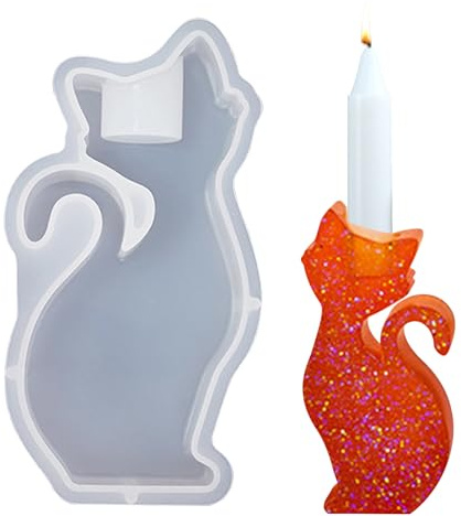 Silikonform Kerzenhalter,Cat Serie Silikonform Kerzenständer,Silikonformen Gießformen Kerzenhalter,Silikonform Teelichthalter,DIY Gießform Kerzen Kerzenformen zum Gießen für Stabkerzen und Teelichter