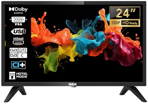 RCA Televisori 24 Pollici (60 cm) LED HD TV Triplo Tuner (DVB-T/T2-C-S/S2) USB HDMI CI/CI+ Modalità hotel