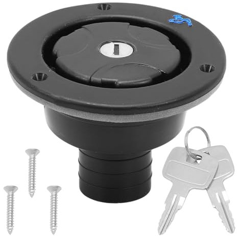 Konuooer Tapa del depósito de agua con conector de manguera de 80 mm de profundidad con 2 llaves, tapa para tanque de agua para RV Camper Caravana Caravana remolque para placa de puerta grosor 30-40