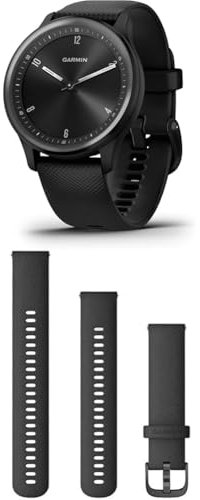 Garmin vívomove Sport, Hybrid Smartwatch with up to 5 days battery life, Black & Quick Release Band (20 mm) - Black with Slate