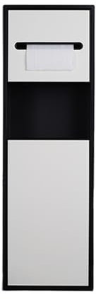 HJLKDYM Niche Salle Bain en Acier Inoxydable, Porte-Papier Hygiénique, Niche Douche en Acier Inoxydable avec Poubelle, Niche Encastrée pour Porte-Brosse Toilette(Black Frame)