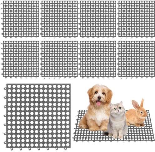 Mafagwre 9 Stück Hundekäfigunterlagen, Hundekäfig-Unterlagen, Hundekäfig-Abflussunterlagen, Haustierkäfig-Zubehör, Hundekäfig-Grundplatte (Grau)