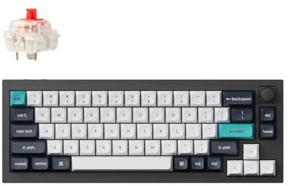 Keychron Q2 Max Kabellose Mechanische Tastatur, QMK/VIA Programmierbare Knöpfe, 2.4 GHz/Bluetooth 5.1/USB, 65% Compact RGB, Hot-Swap mit Gateron Red Switch für Mac Windows Linux - Schwarz