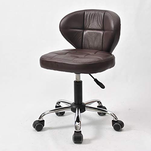 Moderner Chefsessel Bürostuhl mit Echtleder-Sitz, Drehfunktion, verstellbare Sitzhöhe 4252 cm, Rollen, Braun