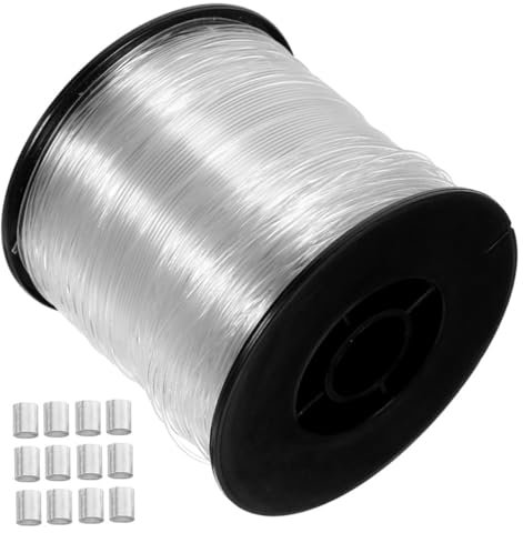 FIXOSHEE 1set Filamento Di Nylon Trasparente Per Pesca Filo Invisibile Da Metri Per Decorazioni e Appendi Oggetti Con Manicotti