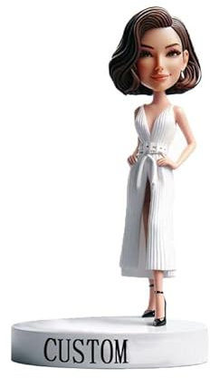 mydedor Individueller Wackelkopf, personalisierter Wackelkopf, handgefertigter Wackelkopf, personalisiert für modebewusste Frauen, Geschenke für Erwachsene