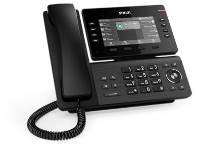 Snom D812 Téléphone IP Fixe avec écran Couleur 5 – Téléphone de Bureau avec 8 Boutons programmables, Port USB et boîtier antibactérien pour Une Communication Efficace