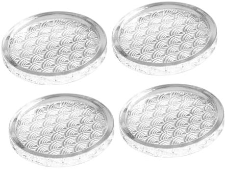 Cabilock 4 Piezas Posavasos De Vidrio Decoración De Resistente y Práctico para Hogar