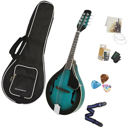 Mandoline acoustique - Instrument de musique - Corps en tilleul - Mandoline à 8 cordes - Pour débutant - Exercice