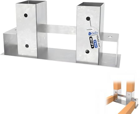 GeZu Impex Holzstapelhilfe 340 x 100 x 150 mm Set à 4 Feuerverzinkt Brennholzstapelhalter Stapelhilfe Holzstapelhalter Kaminholzregal