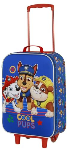 Karactermania Paw Patrol La Pat' Patrouille Cool-Valise à roulettes Soft 3D, Bleu, 17 x 33 x 52 cm, Capacité 26 L