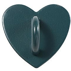 2pcs Adhesive Phone Clasps Hooks, Adhesive Metal Heart Phone Charm Holder, Colorful Phone Stand Holder DIY Phone Case Heart Finger Ring(Dark green)