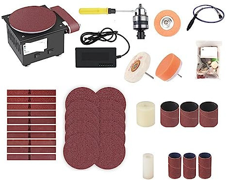 Máquina pulidora, lijadora orbital, Mini lijadora de banda eléctrica DIY, máquina de disco de arena de alta velocidad, máquina de pulir de escritorio multifunción, herramienta de pulido for carpinterí