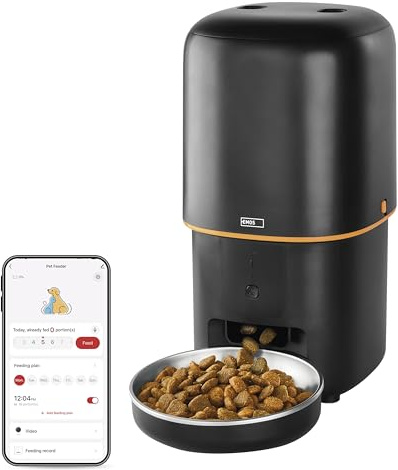 EMOS GoSmart Distributeur automatique de nourriture 4 l – Distributeur de nourriture Wi-Fi Pet Care avec application – Distributeur de nourriture sèche pour chat et chien avec calendrier