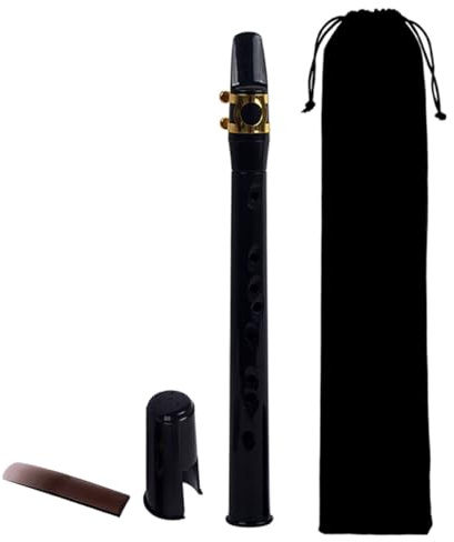 JOINPAYA Mini-saxophon Taschensaxophon Tragbar Holzblasinstrument mit Tragetasche für Musikzubehör Kleine Ausführung Schwarz
