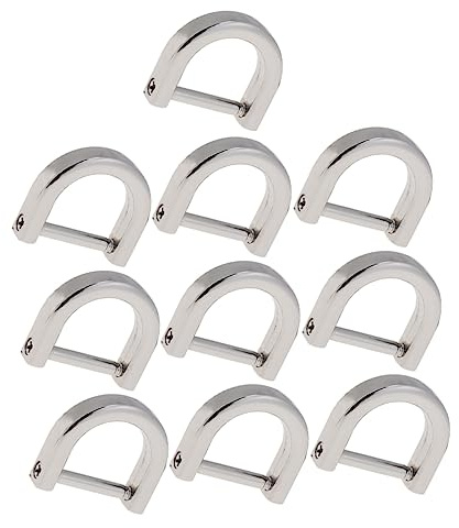 HOMSFOU 10pcs Zinc Alloy Detachable D-rings for Handbag Clips Silver Color 13mm Inner Diameter Replacement Buckle for Diy Projects and Key Holders