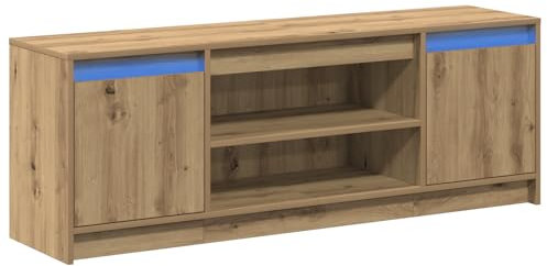 vidaXL Mobile TV in Rovere Artigianale 139,5 cm con 2 Porte e Ripiani | Centro di Intrattenimento Moderno per Il Soggiorno, Mobile di Stoccaggio, Mobili Rustici, unità di Legno Rettangolare, Decoraz