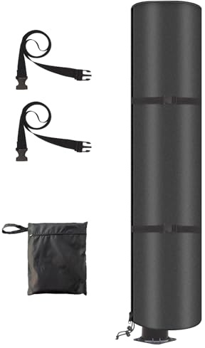 Novelfun Solardusche Abdeckung Garten Außendusche Schutzhülle 230x70CM | 420D Oxford, Wasserdicht, Schwerlast, UV-beständige Abdeckung für Außendusche, mit Schnallenriemen und Aufbewahrungstaschen
