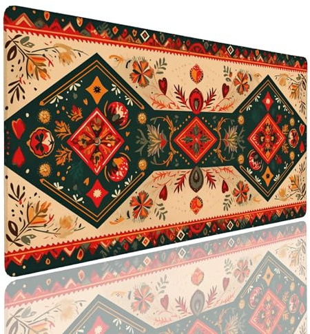 Tappetino per Mouse da Gaming, Tappetino Mouse Pad XXL Grande, Mousepad con Impermeabile e Antiscivolo, Lavabile Sottomano Copri Scrivania Ufficio, Tappetini Tappeto Mouse Mat 1400x600x4mm Red (1)