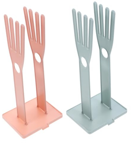 VALICLUD 2pcs Glove Dryer and Kitchen Sink Drying Rack Multipurpose Detachable Desktop Glove Holder Drainage for and Cleaning Cloths Pink and Light Blue